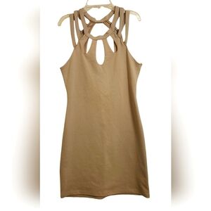 Taupe Trac Bodycon Mini Dress Size L